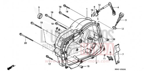 PANNEAU CARTER-MOTEUR D. XR100R2 de 2002